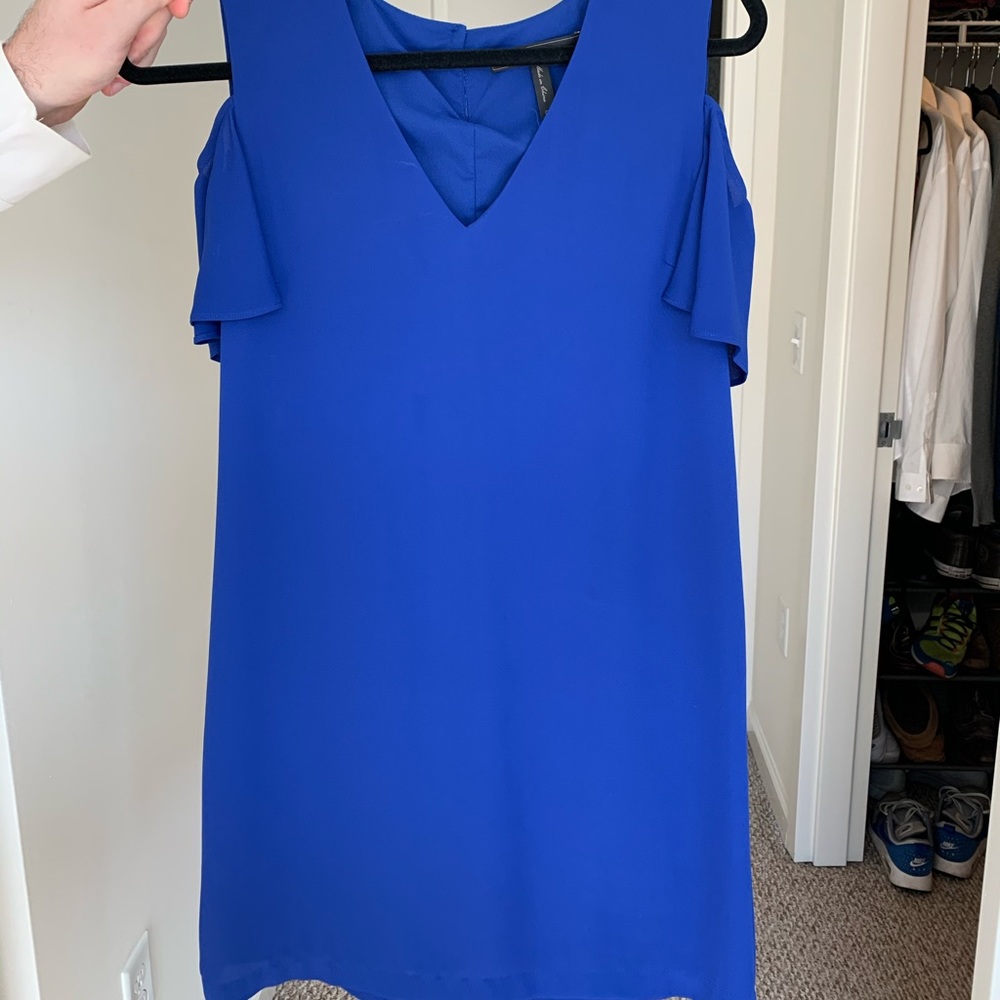 BCBG cobalt blue v neck dress